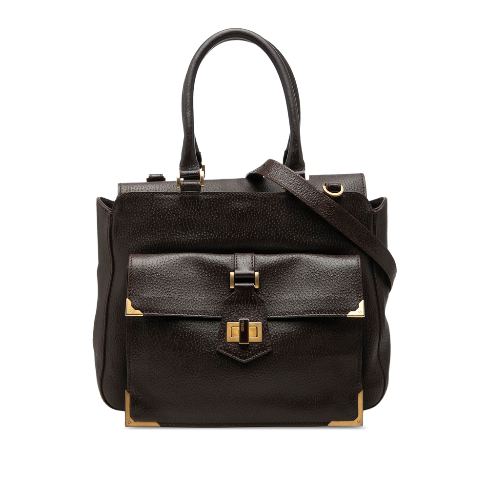 Pre-Loved Fendi Textured Leather Classico No 3 Satchel